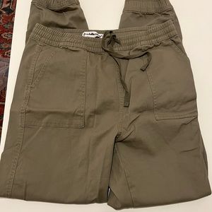 Olive green cargo joggers